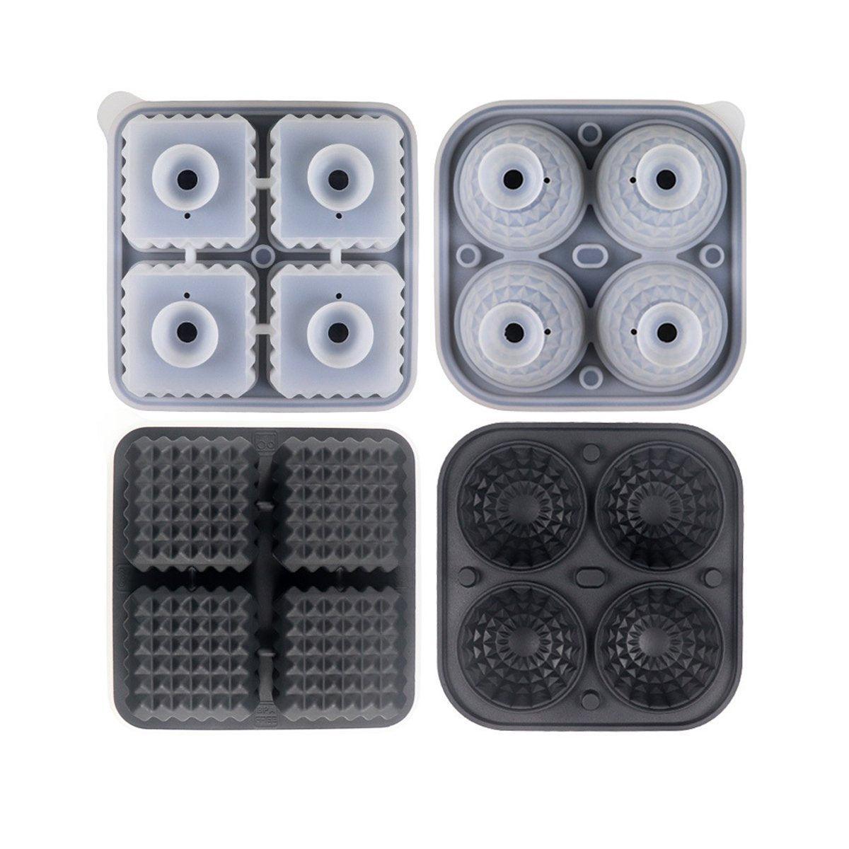 Eden Nest Silicone Ice Cube Tray and Ice Ball Maker 2 Pcs