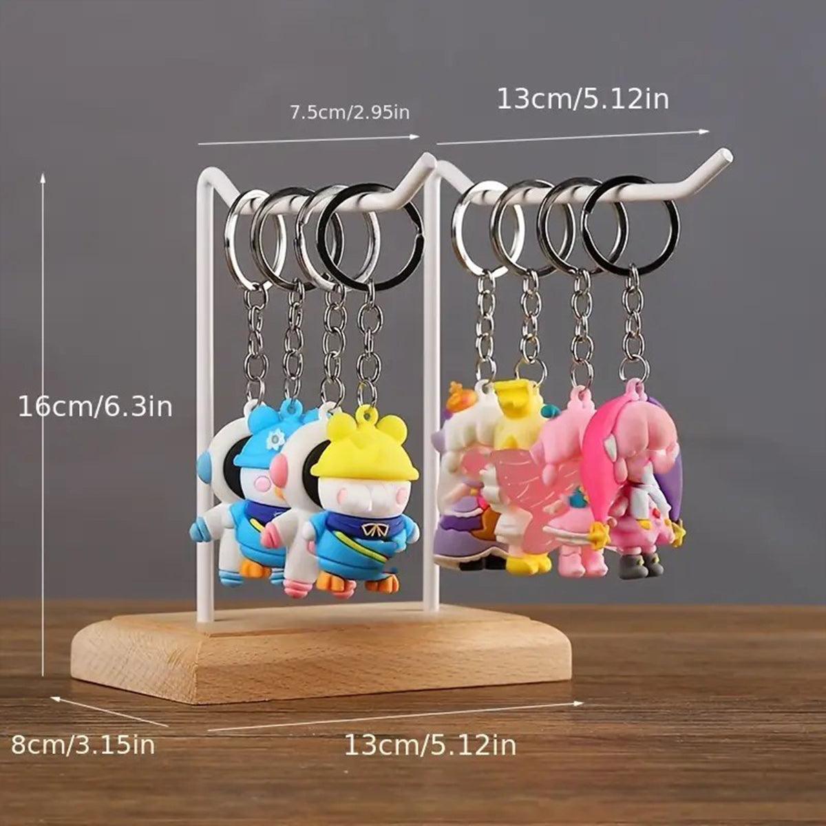 Eden Nest Jewellery Display Rack - Modern Wooden Base with Double Iron Hooks