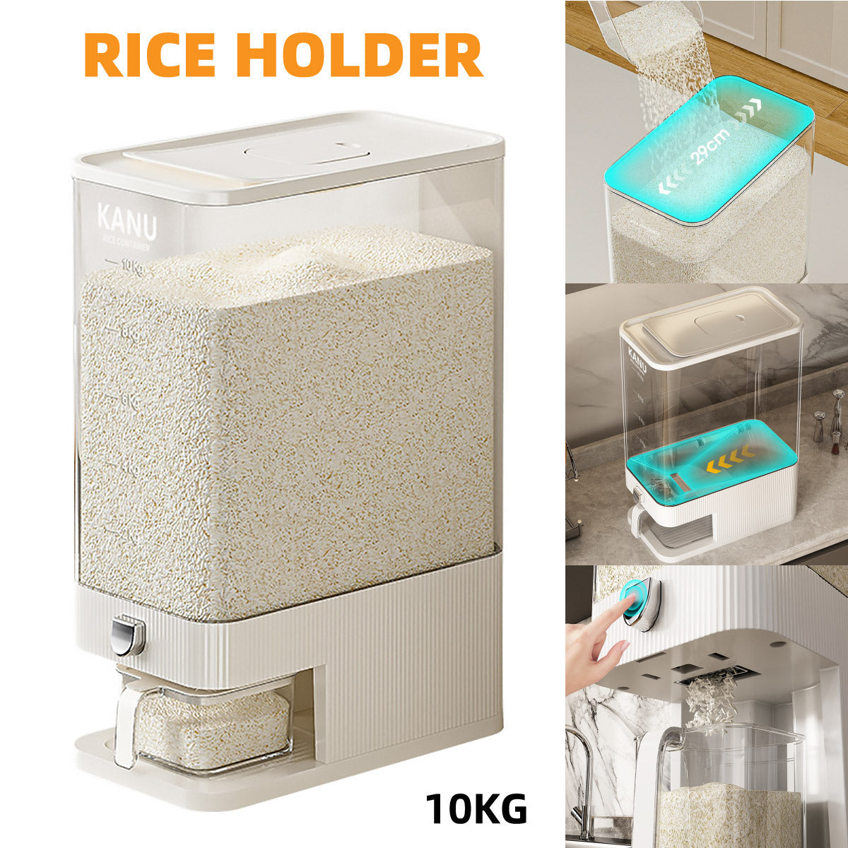 Eden Nest Rice Cereal Dispenser 10 Kg Grain Container