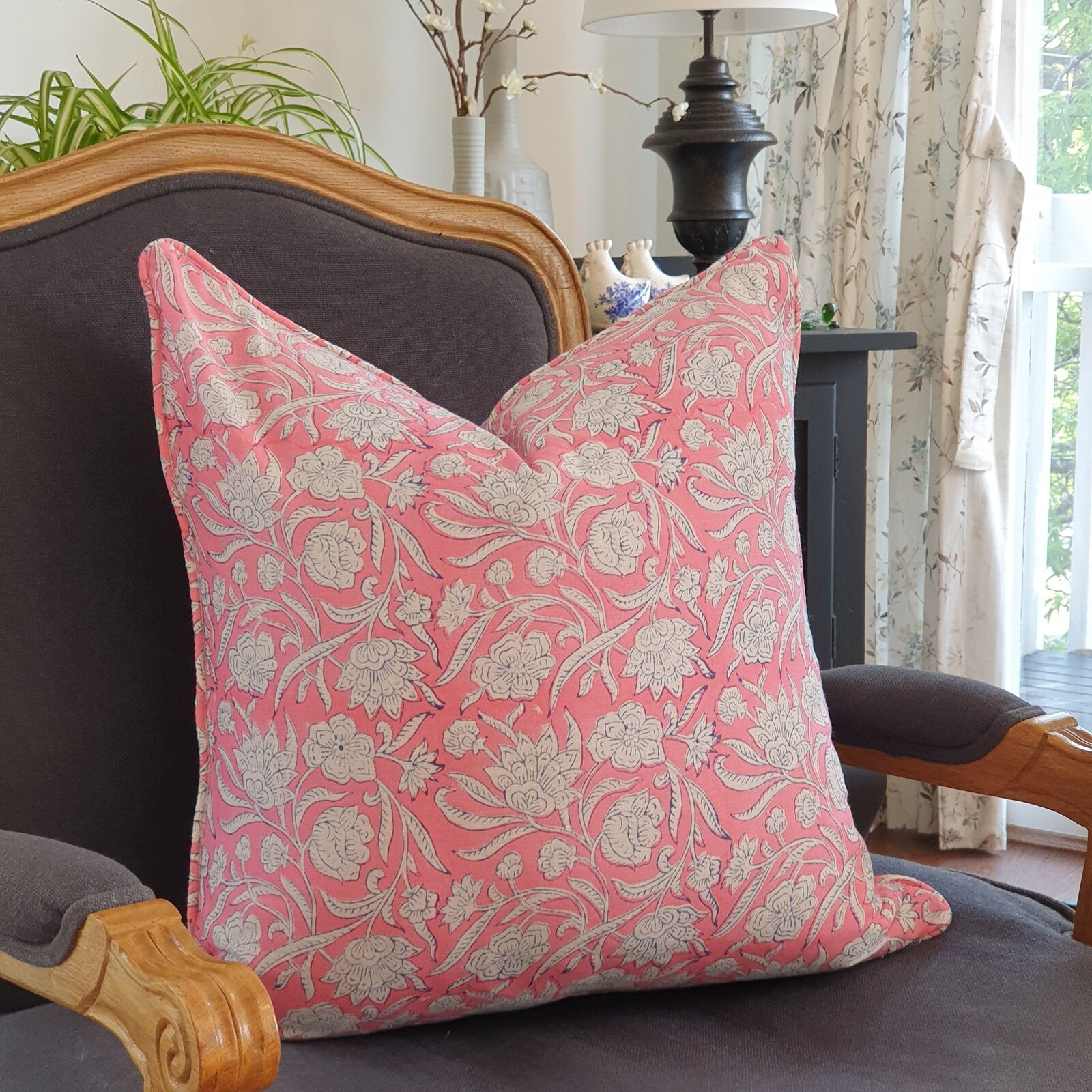 Eden Nest Pastel Pink Soft Cotton Voile Decorative Cushion