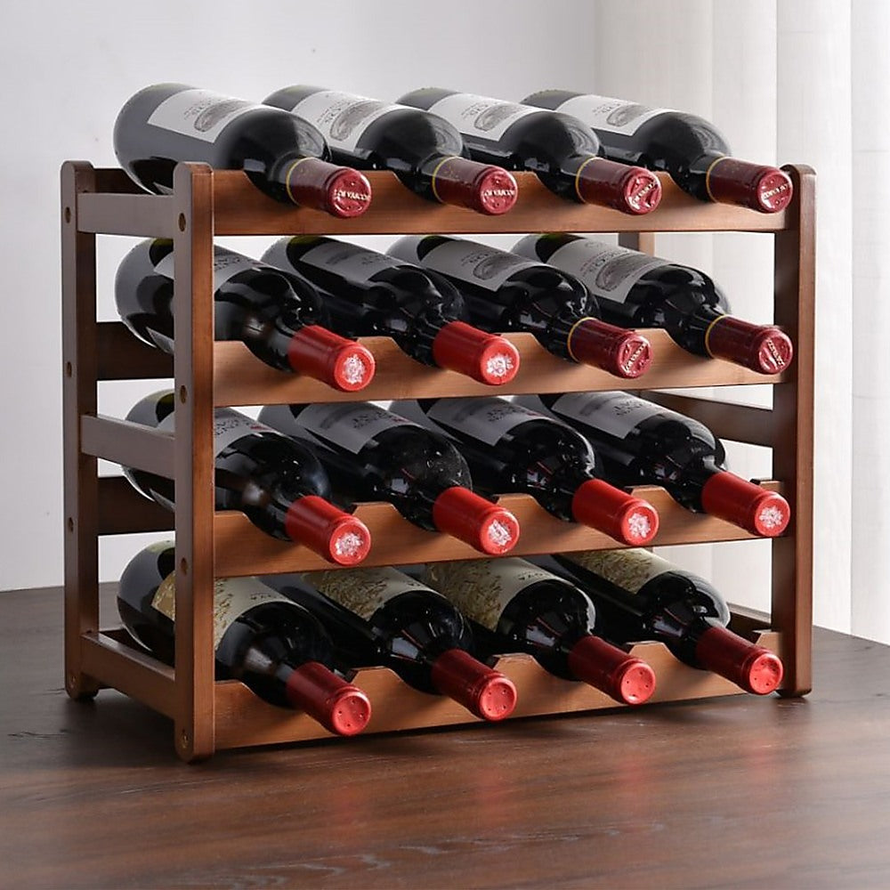 Eden Nest Bamboo Stackable Modular Freestanding Wine Rack
