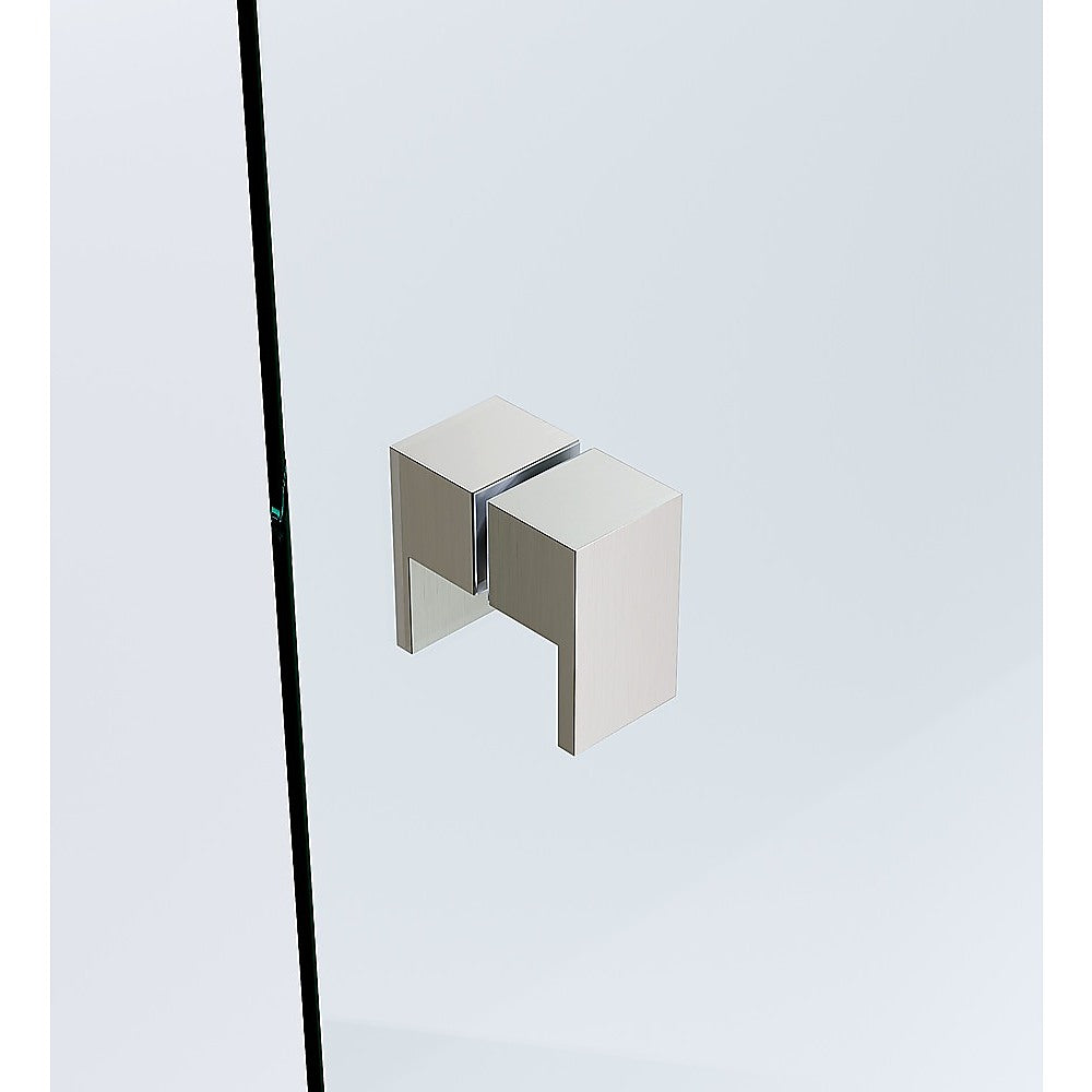 Eden Nest Brushed Nickel Brass Shower Door Handle - 25mm Square
