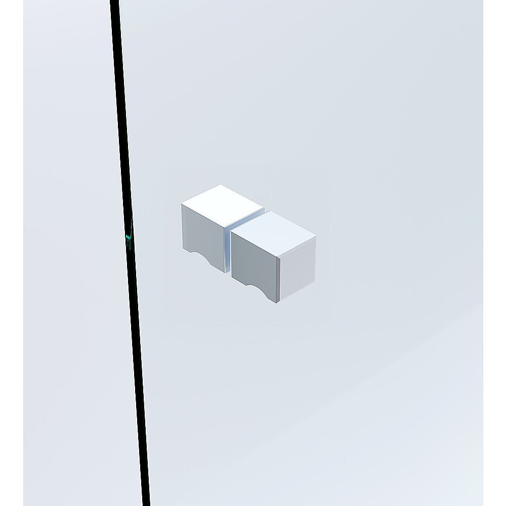 Eden Nest Matte White Brass Shower Door Handle - 25mm Square Knob