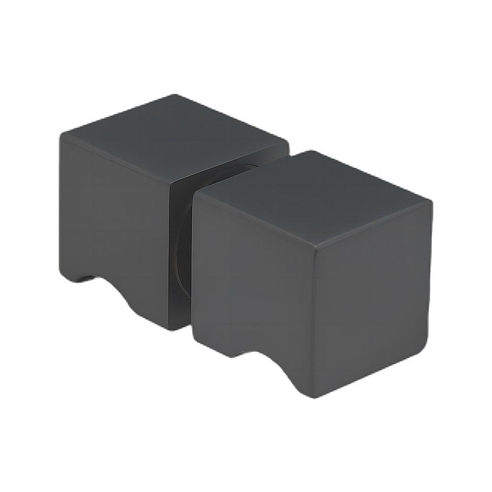 Eden Nest Matte Black Brass Shower Door Handle - 25mm Square Knob