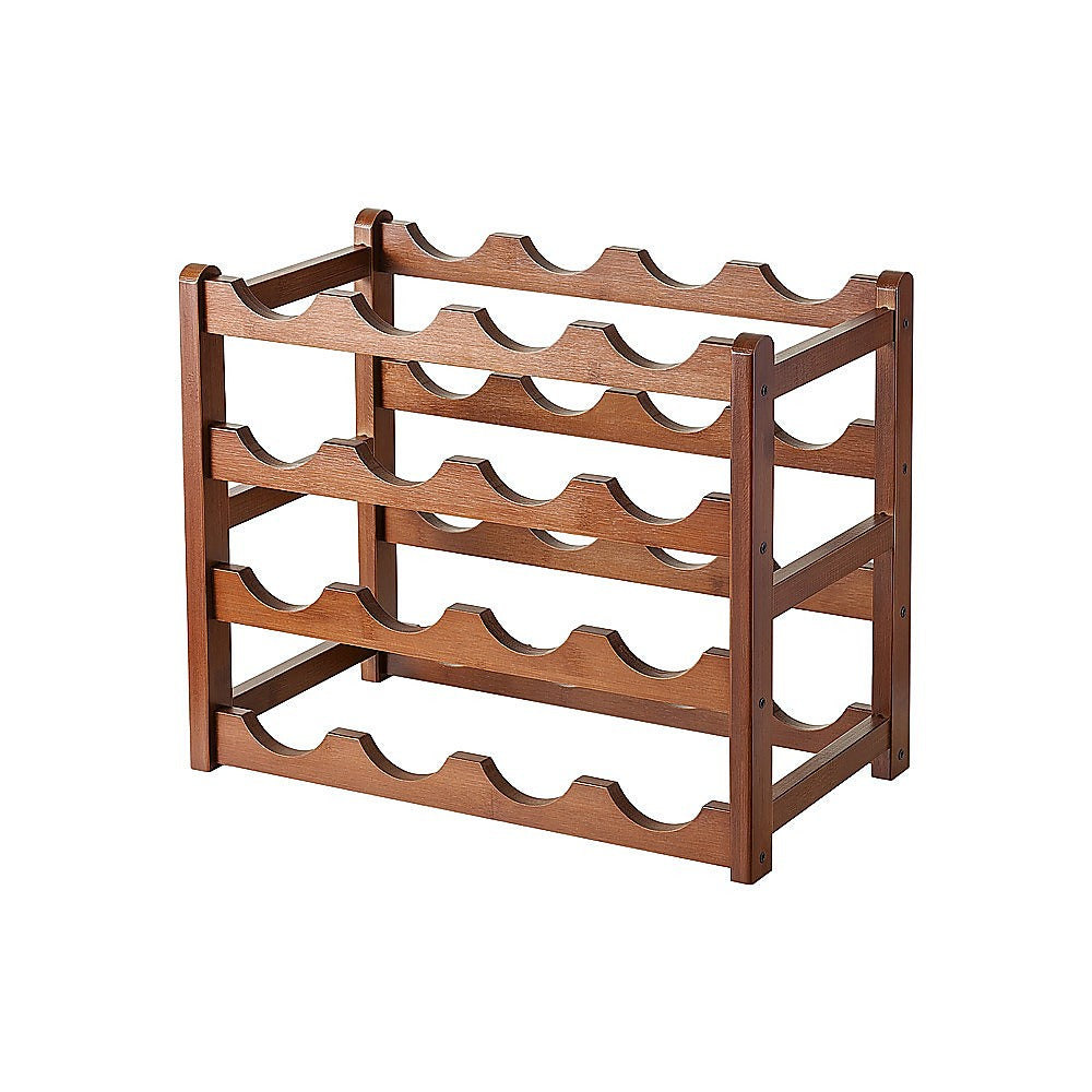 Eden Nest Bamboo Wine Rack Free Standing For 15 Bottles