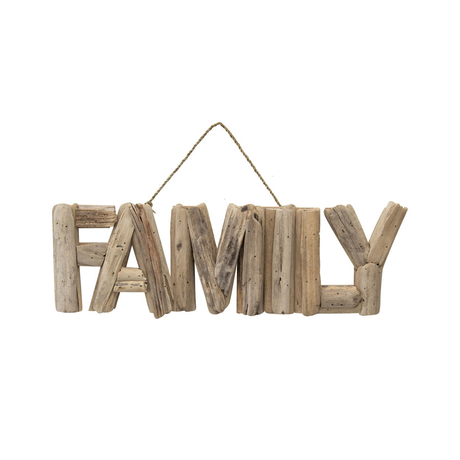 Eden Nest Handmade Driftwood Family Wall Art 50x4cm