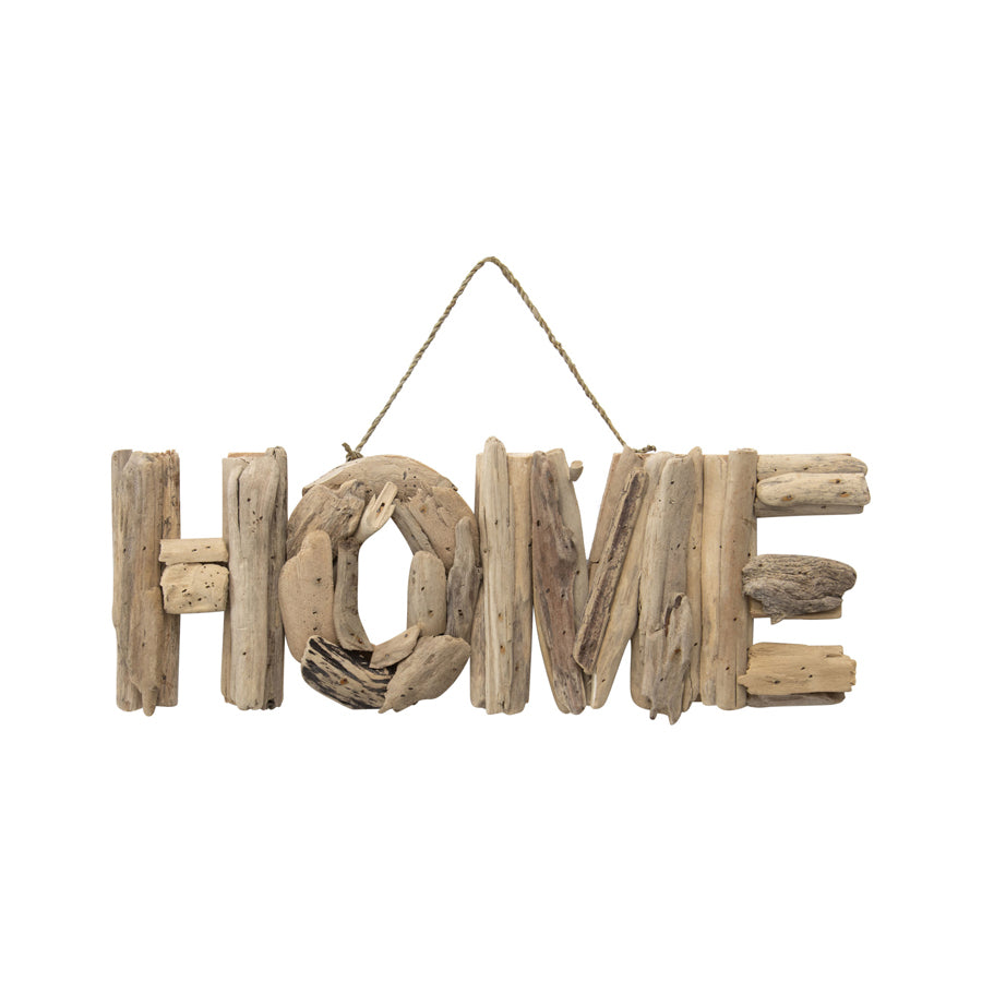 Driftwood Home Wall Art 44x3cm Natural Wood Finish