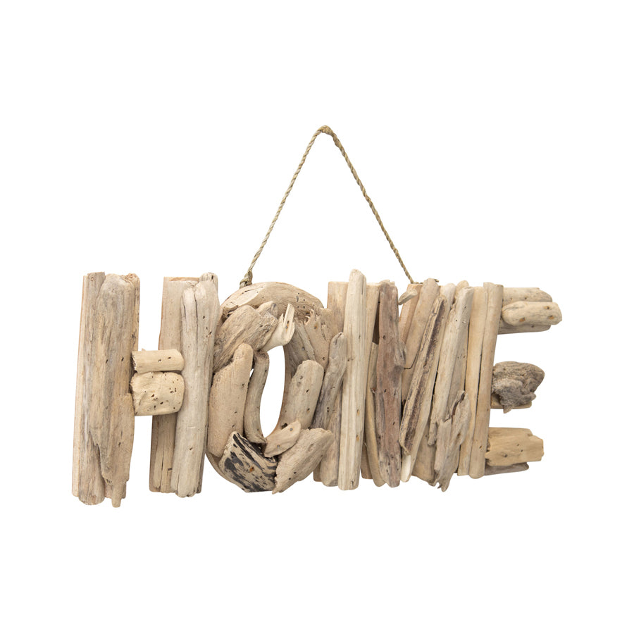 Driftwood Home Wall Art 44x3cm Natural Wood Finish