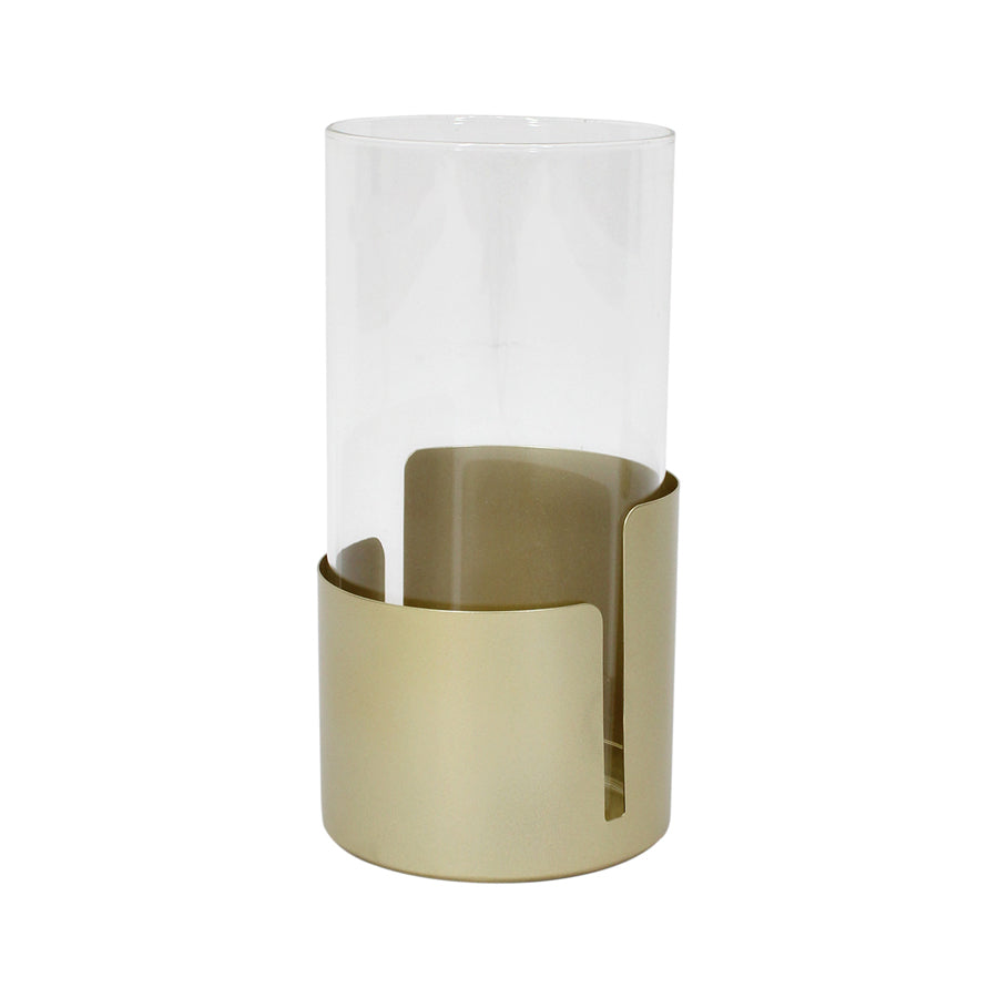 Eden Nest Subtle Pillar Candleholder 13x25cm Antique Gold