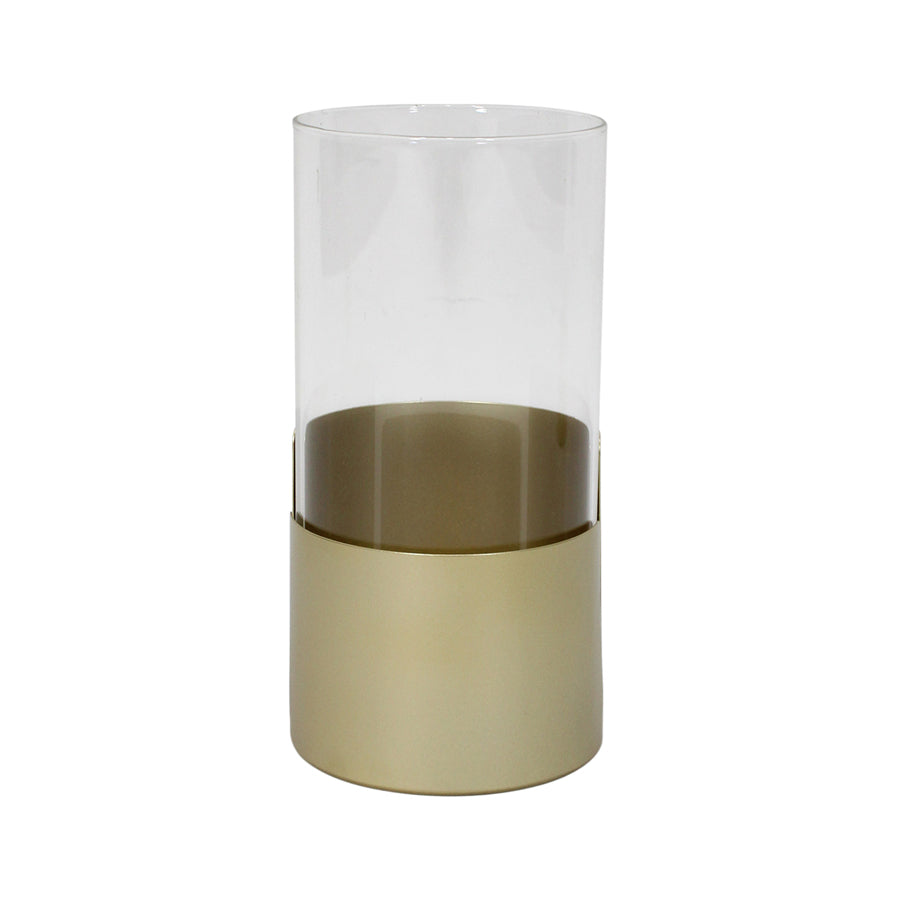 Eden Nest Subtle Pillar Candleholder 13x25cm Antique Gold