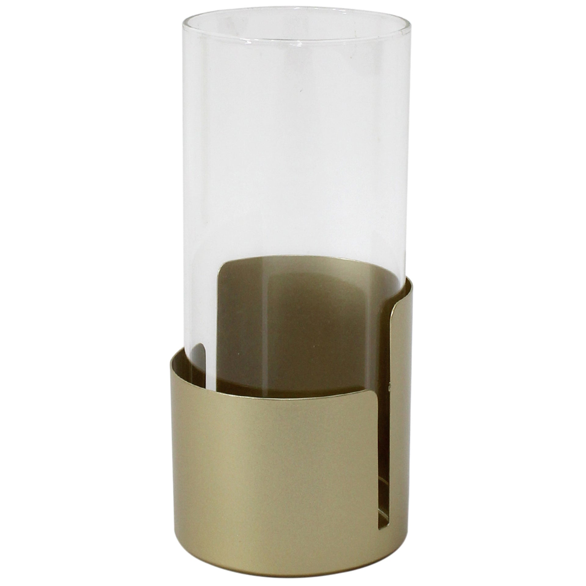 Eden Nest Subtle Pillar Candleholder 9x20cm Gold Finish