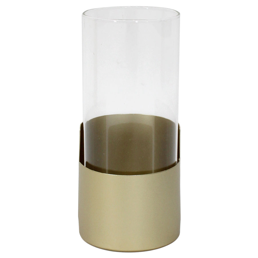 Eden Nest Subtle Pillar Candleholder 9x20cm Gold Finish