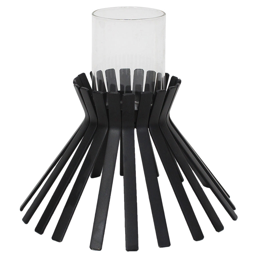 Eden Nest Slatted Pillar Candleholder For Home 23x21cm