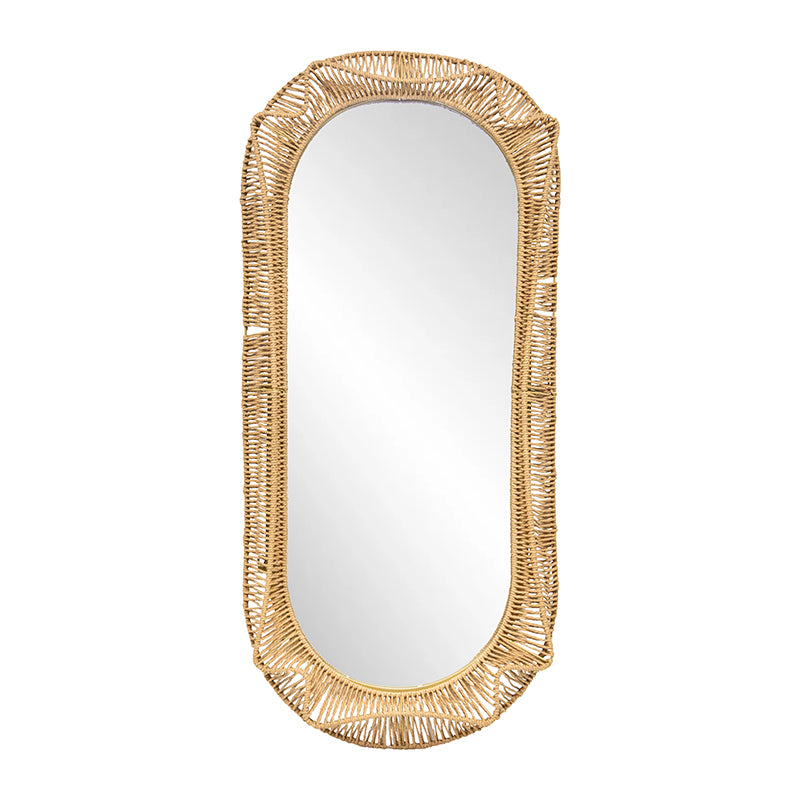 Eden Nest Oval Weave Mirror Free Standing Natural 50x100cm