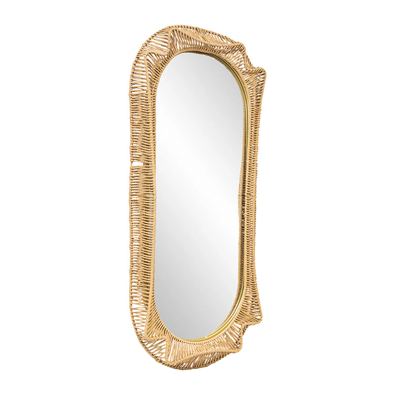 Eden Nest Oval Weave Mirror Free Standing Natural 50x100cm