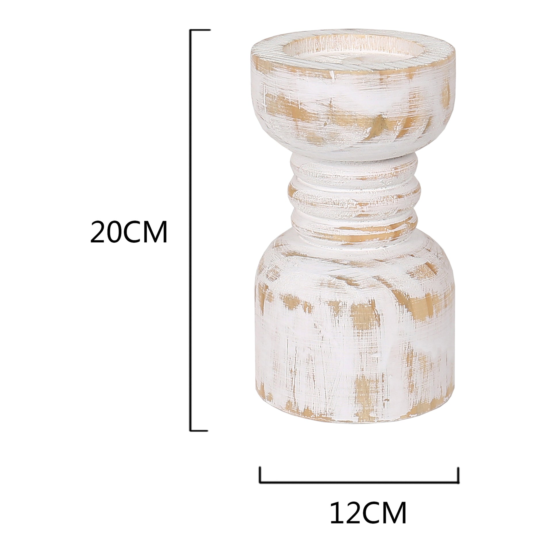 Contemporary Carved Loop Pillar Candleholder 20cm Decor