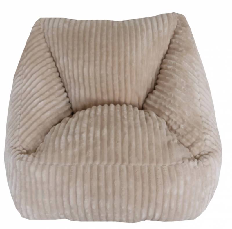 Eden Nest Lounge Chair Cream Corduroy Upholstered 100x60cm