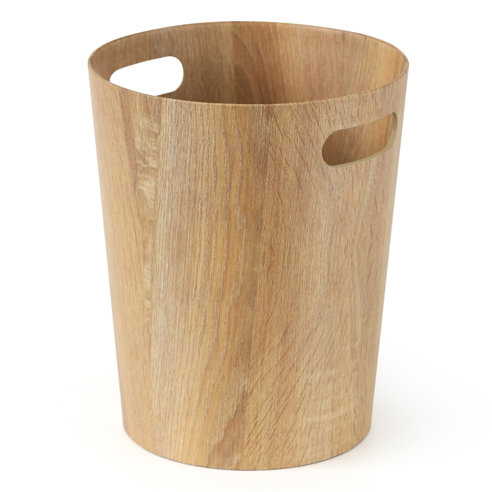 Woodgrain Look Round Storage Bin 30cm Bulk Pack Of 6