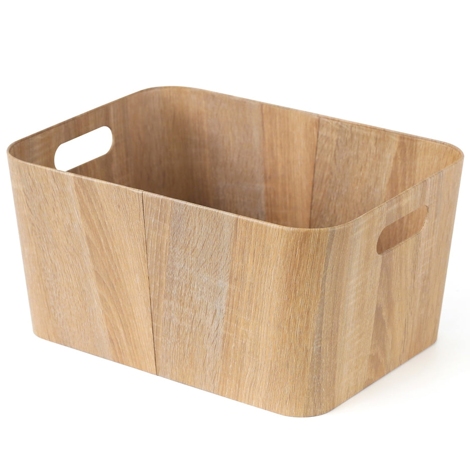 Natural Woodgrain Look Storage Rectangle Set 6 Pack 30cm