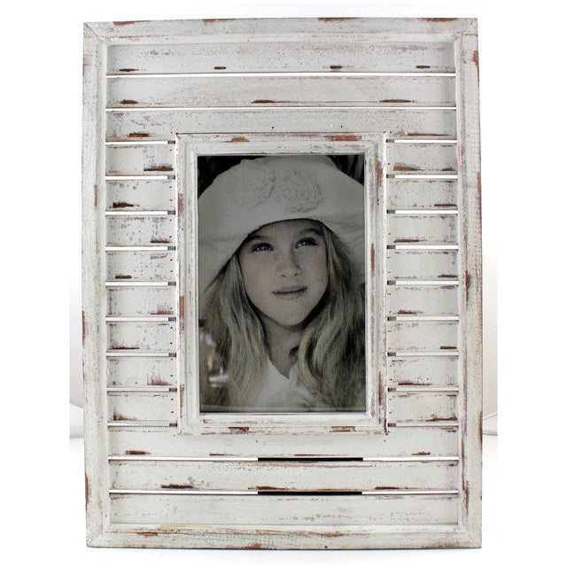 Rustic Single Frame Photo Frame 60cm Antique White MDF