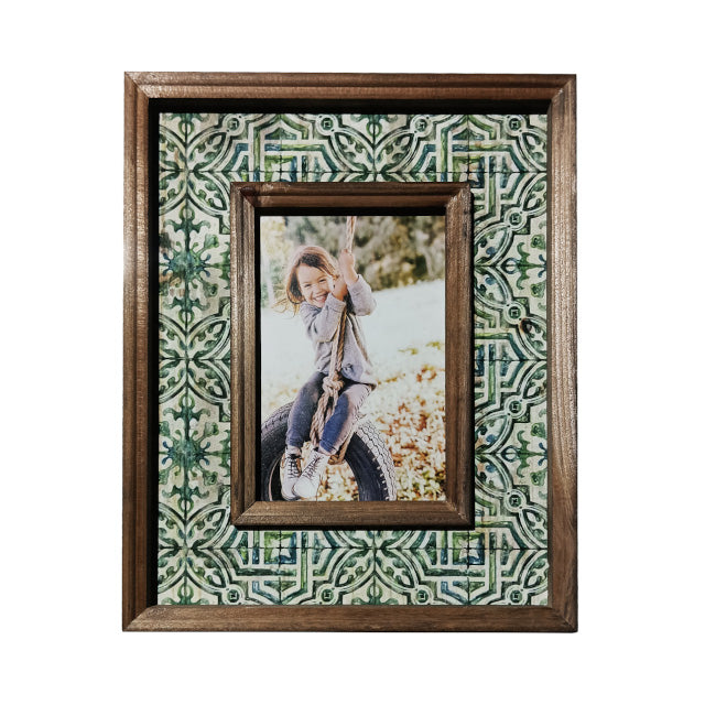 Antique Single Photo Frame 26cm Natural MDF Wood Finish