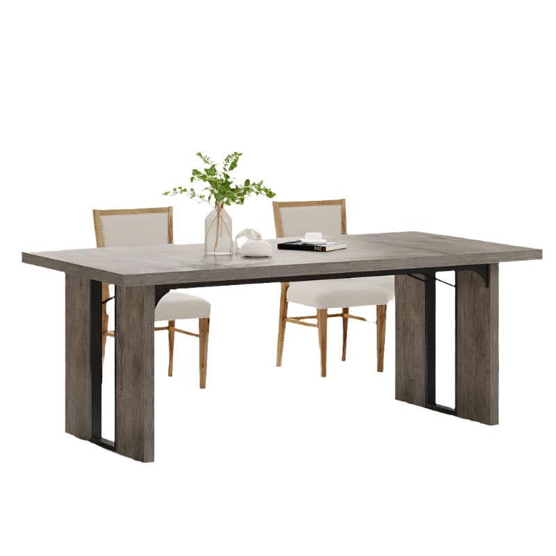 Eden Nest Rustic Rectangular Dining Table For 6 To 8