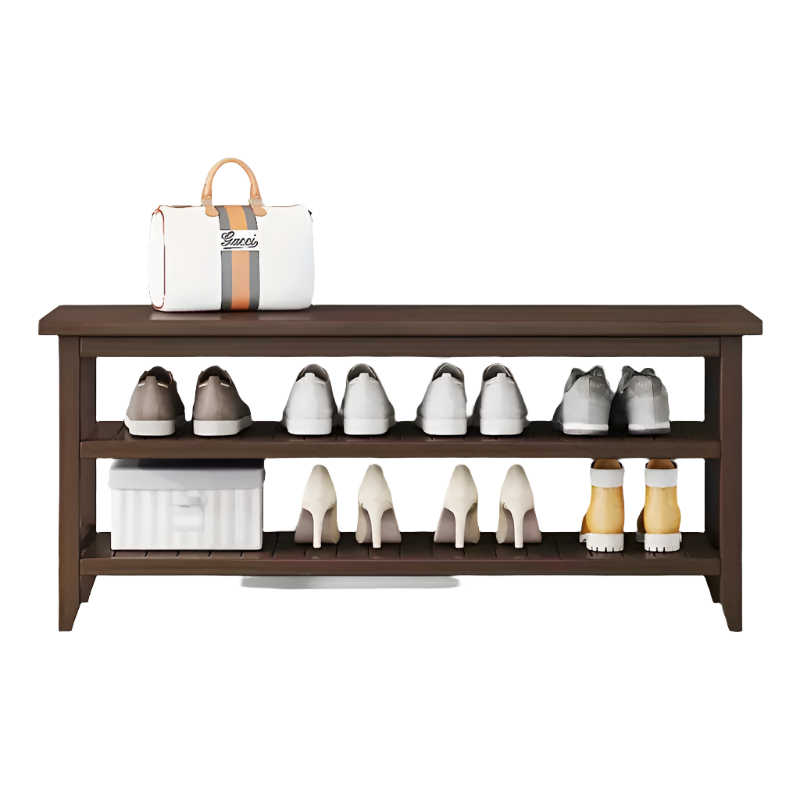 Eden Nest 70cm Bamboo Shoe Changing Stool Rack For Entryway