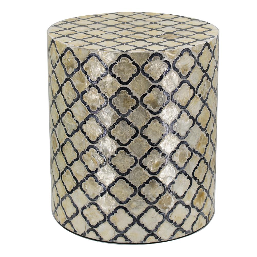 Eden Nest Shells Stool Table Round Beach Side Table Gleam
