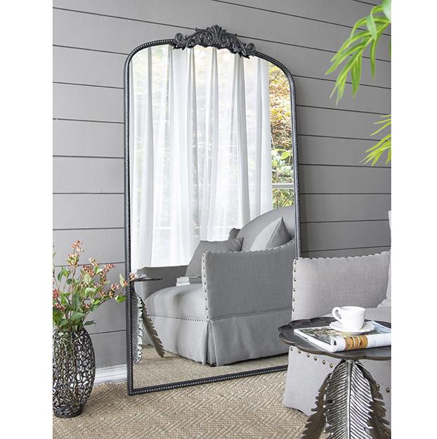 Eden Nest Ornate Metallic Floor Mirror Brightens Rooms