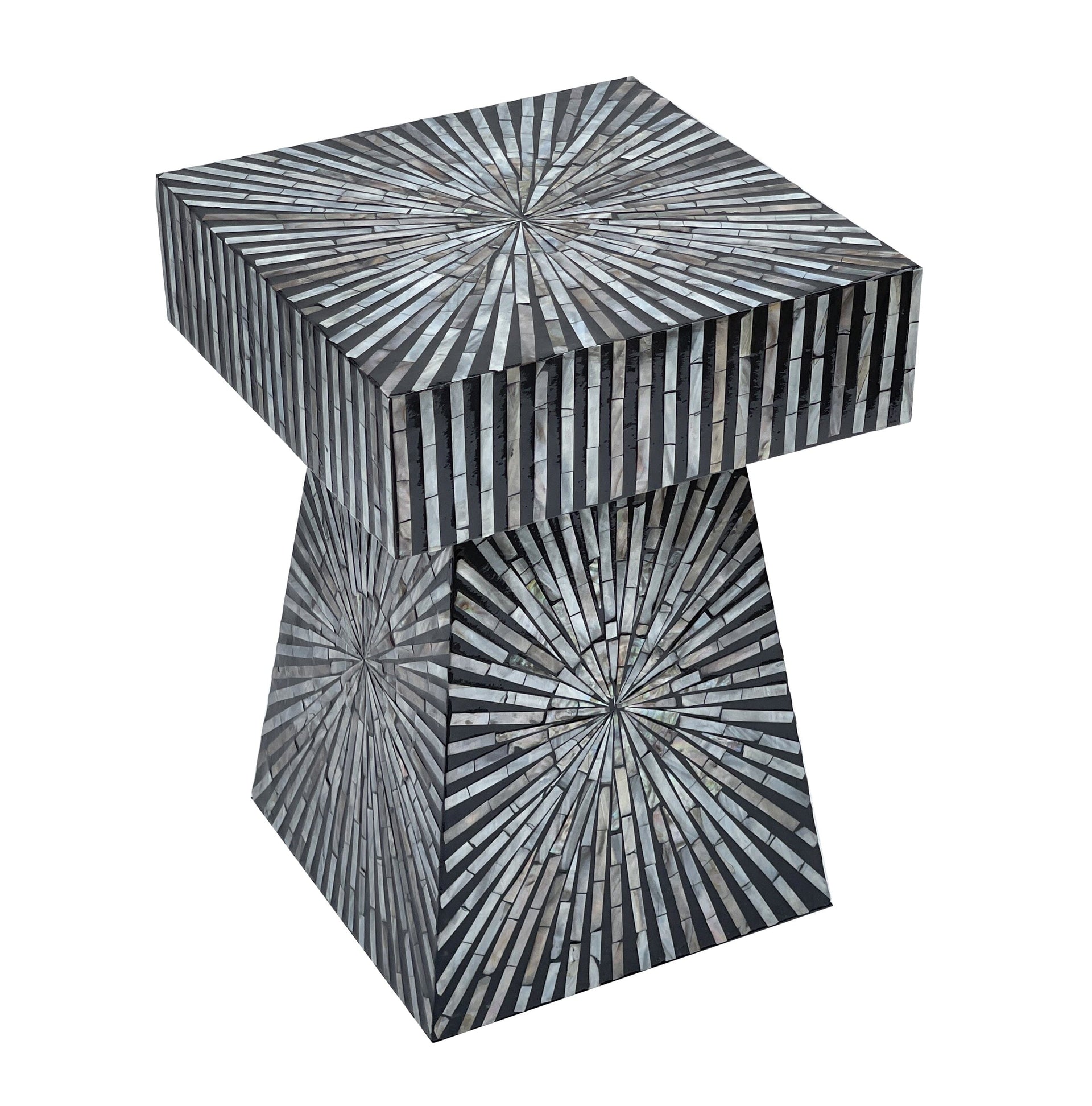 Eden Nest Pyramid Mother Of Pearl Hand Made Side Table