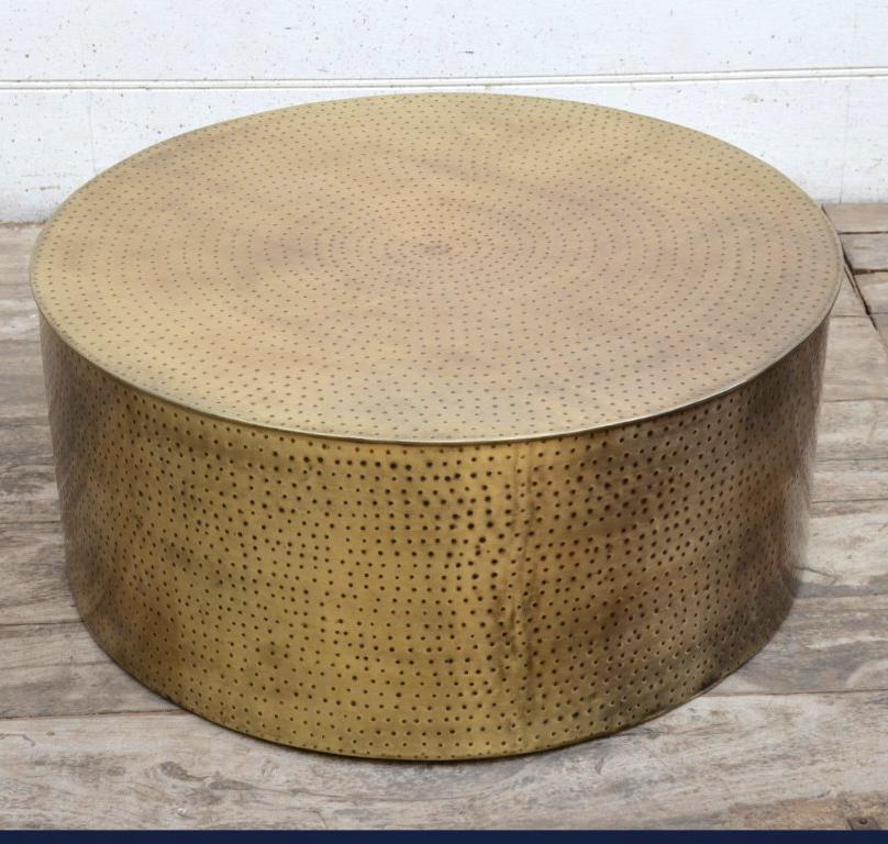 Eden Nest Hammered Coffee Table Sleek Matte Metal Finish