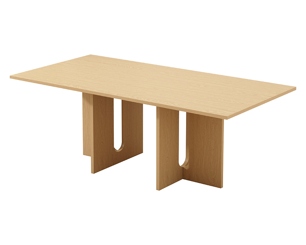 Eden Nest Oak Melamine Dining Table Six Seater For Dining