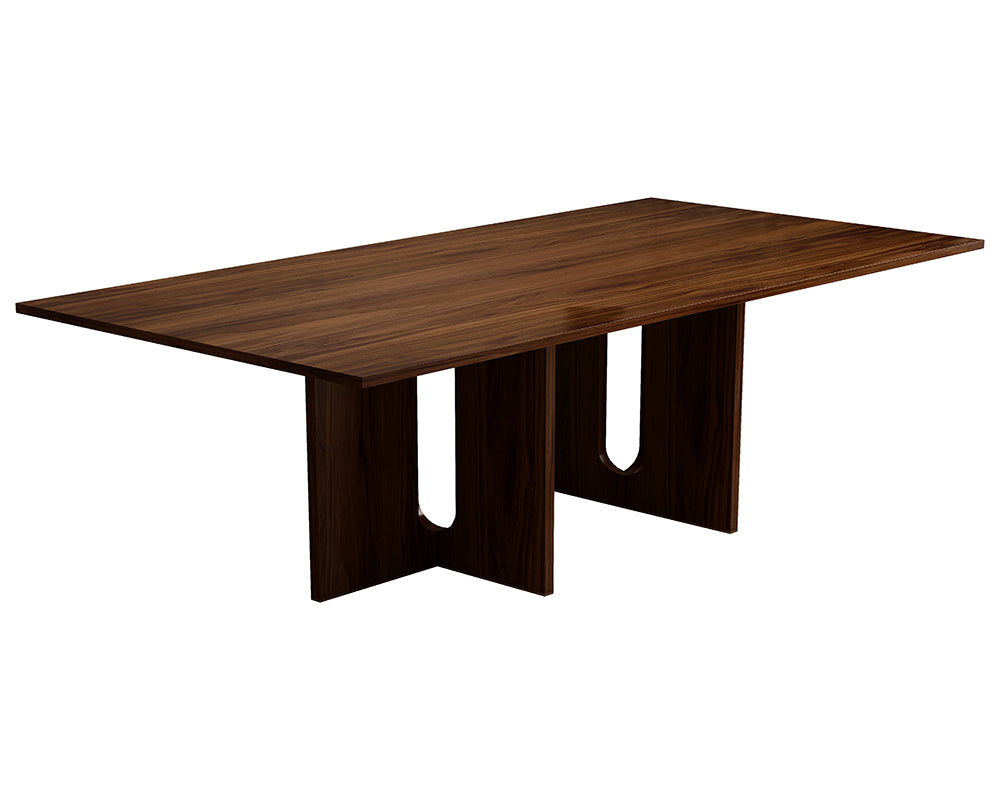 Eden Nest Walnut Melamine Dining Table 6 Seater Modern