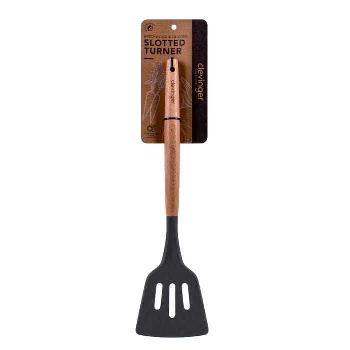 Eden Nest Eco-Friendly Beechwood and Silicone Slotted Turner 2 pcs