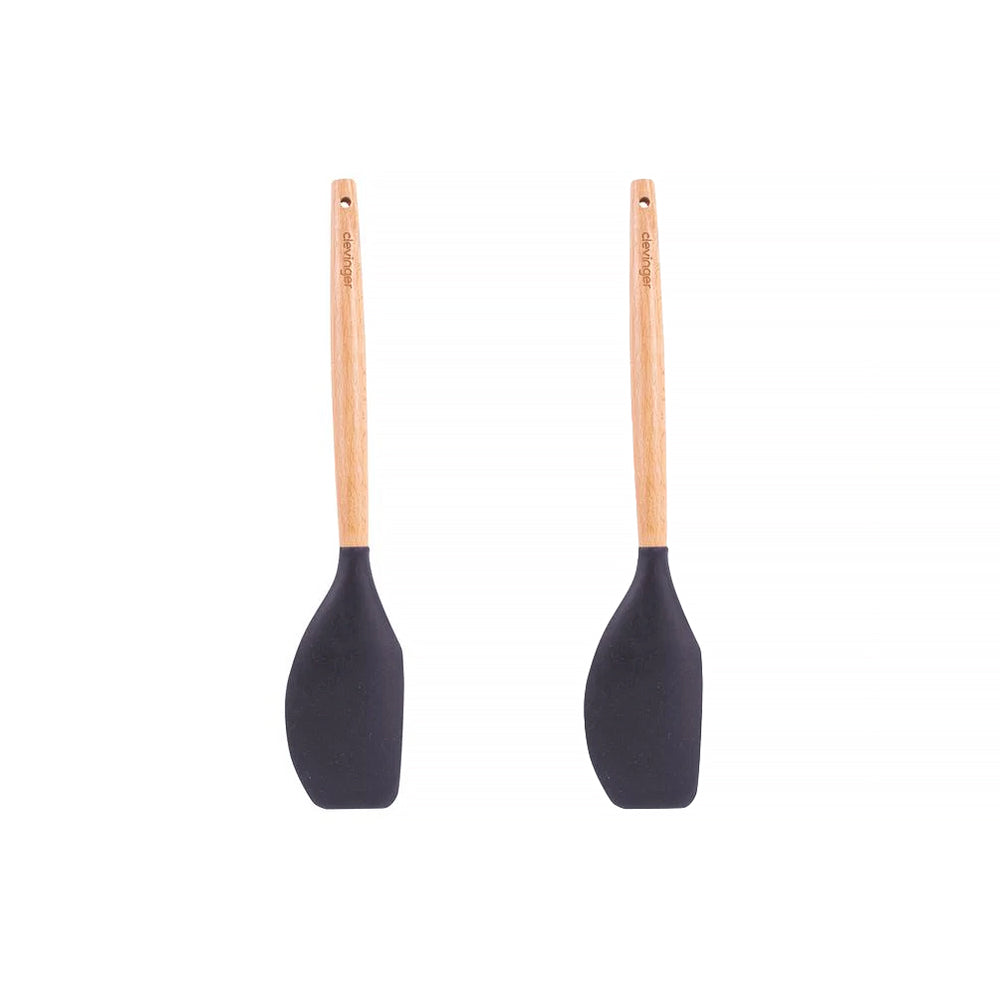 2 Pcs Eden Nest Eco-Friendly Beechwood and Silicone Spatula
