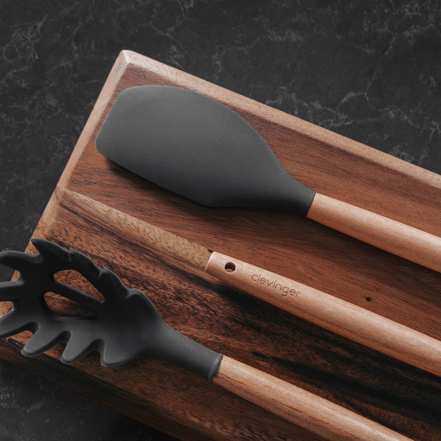 2 Pcs Eden Nest Eco-Friendly Beechwood and Silicone Spatula