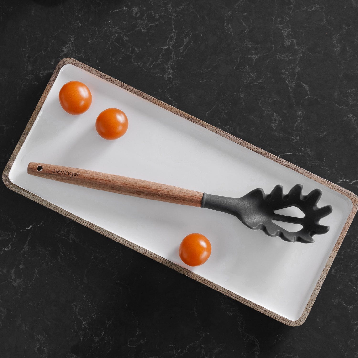 2 Pcs Eden Nest Eco-Friendly Beechwood and Silicone Pasta Server