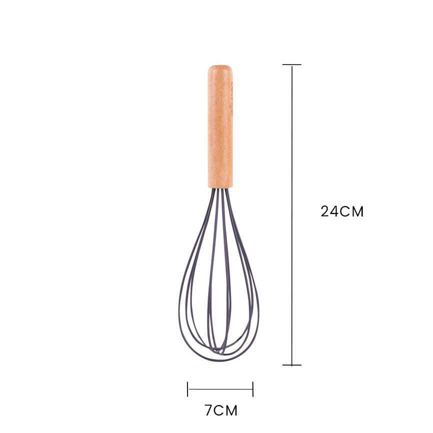 2 Pcs Eden Nest Eco-Friendly Beechwood and Silicone Whisk