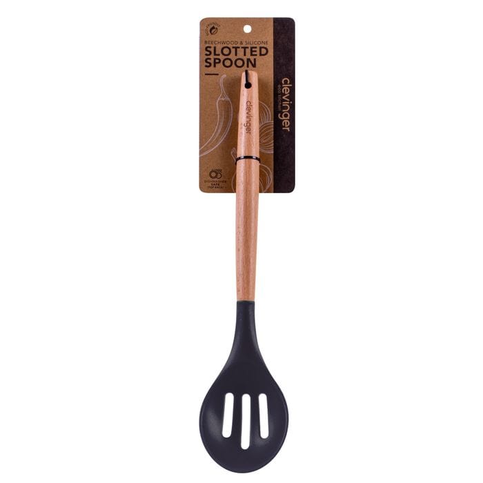 Eden Nest Eco-Friendly Beechwood and Silicone Slotted Spoon