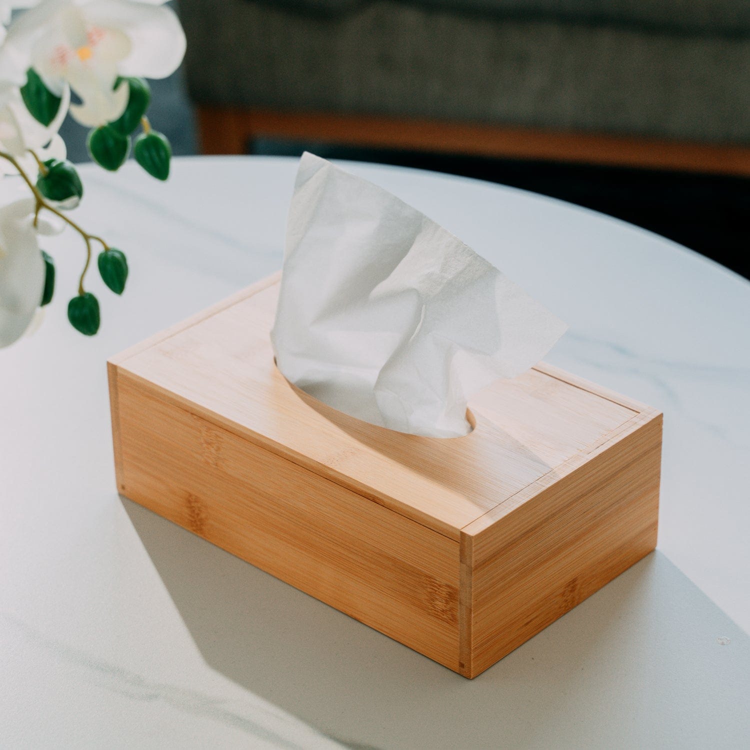 Eden Nest Bamboo Tissue Box Holder For Home Decor Elegance