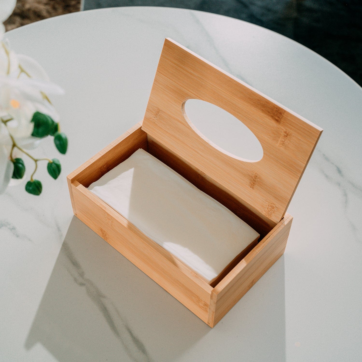 Eden Nest Bamboo Tissue Box Holder For Home Decor Elegance