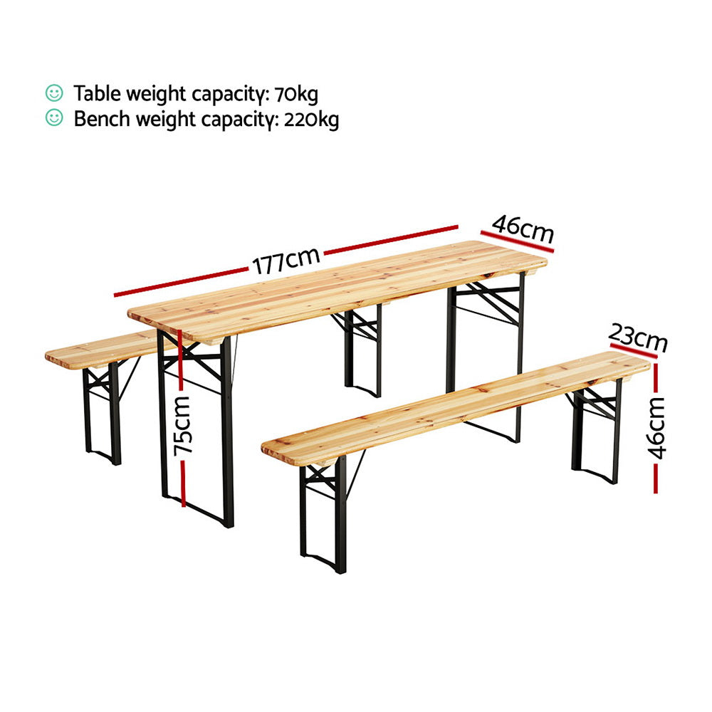 Eden Nest 3 Piece Outdoor Dining Set With Benches For Patio