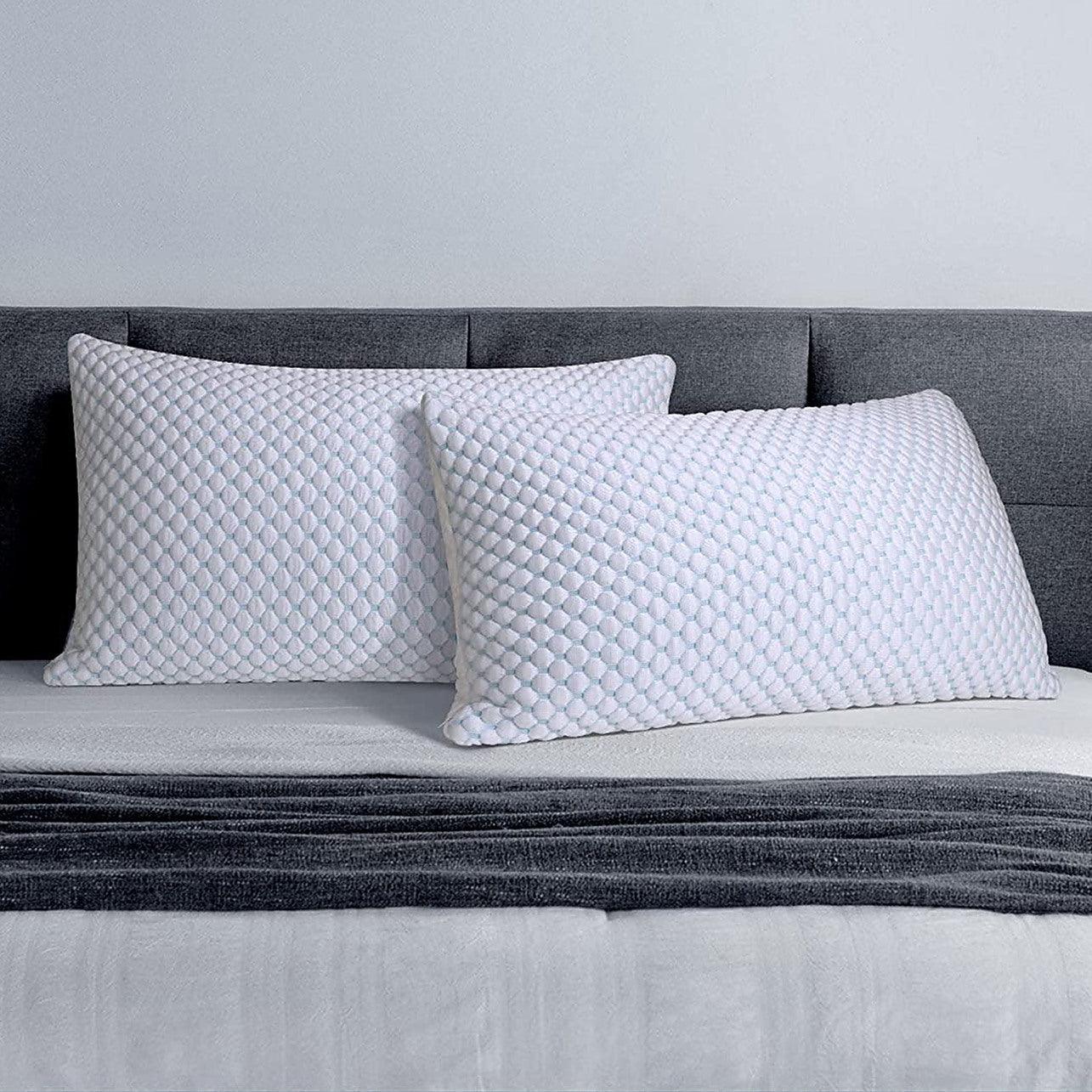 Large Memory Foam Cooling Pillow – Gel & Ice Silk Infused
