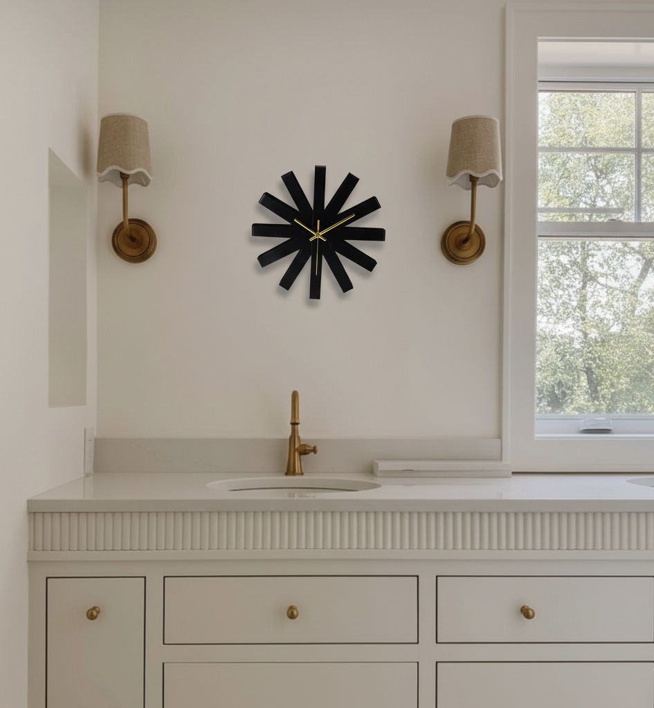 Modern Ribbon Wall Clock – Stainless Steel Silent Quartz Design
