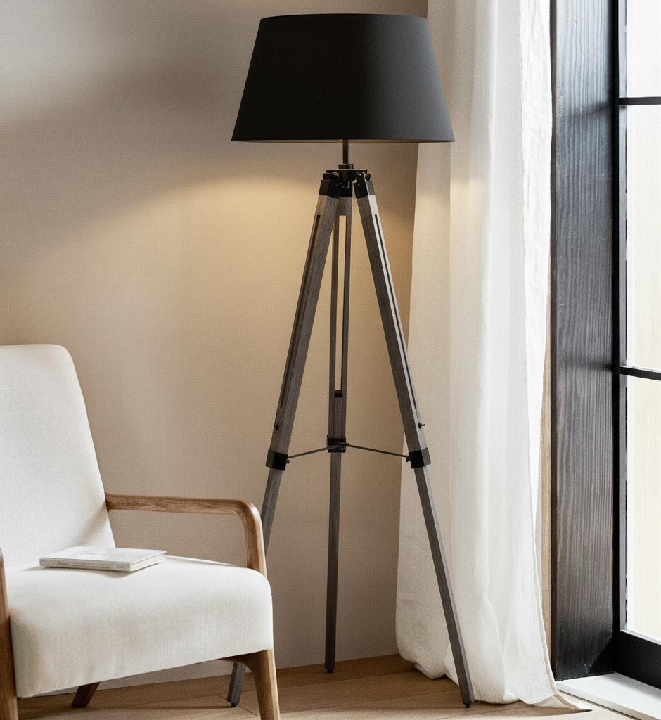 Liora Large Tripod Floor Lamp – Modern Vintage Elegance