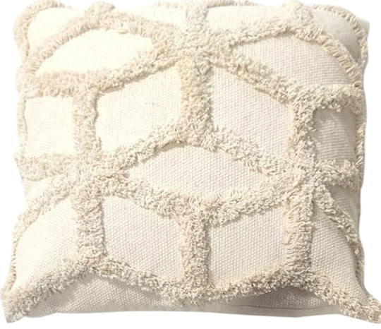 Woven Tufted Geometric Cushion Cover, 45x45cm