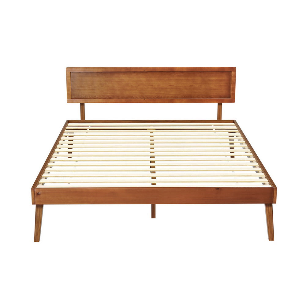 Wooden Bed Frame – Walnut Finish, Multiple Sizes