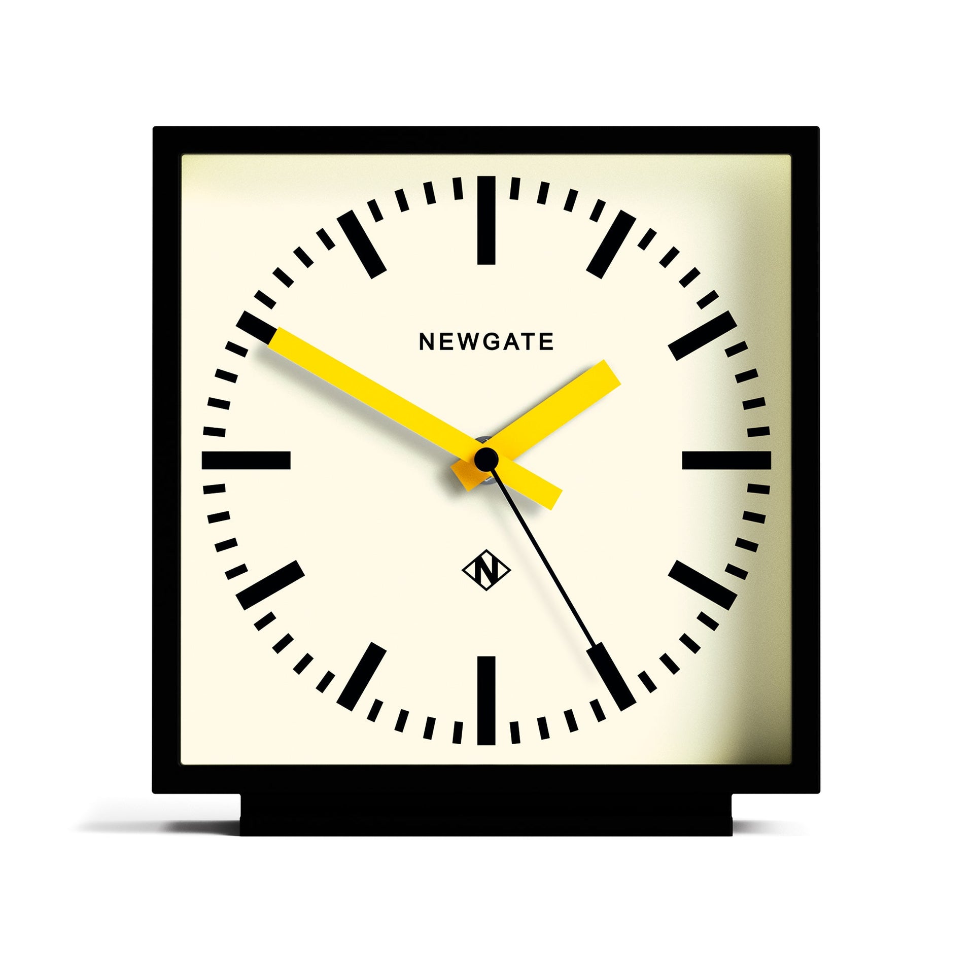 Amp Mantel Clock – Black with Yellow Hands