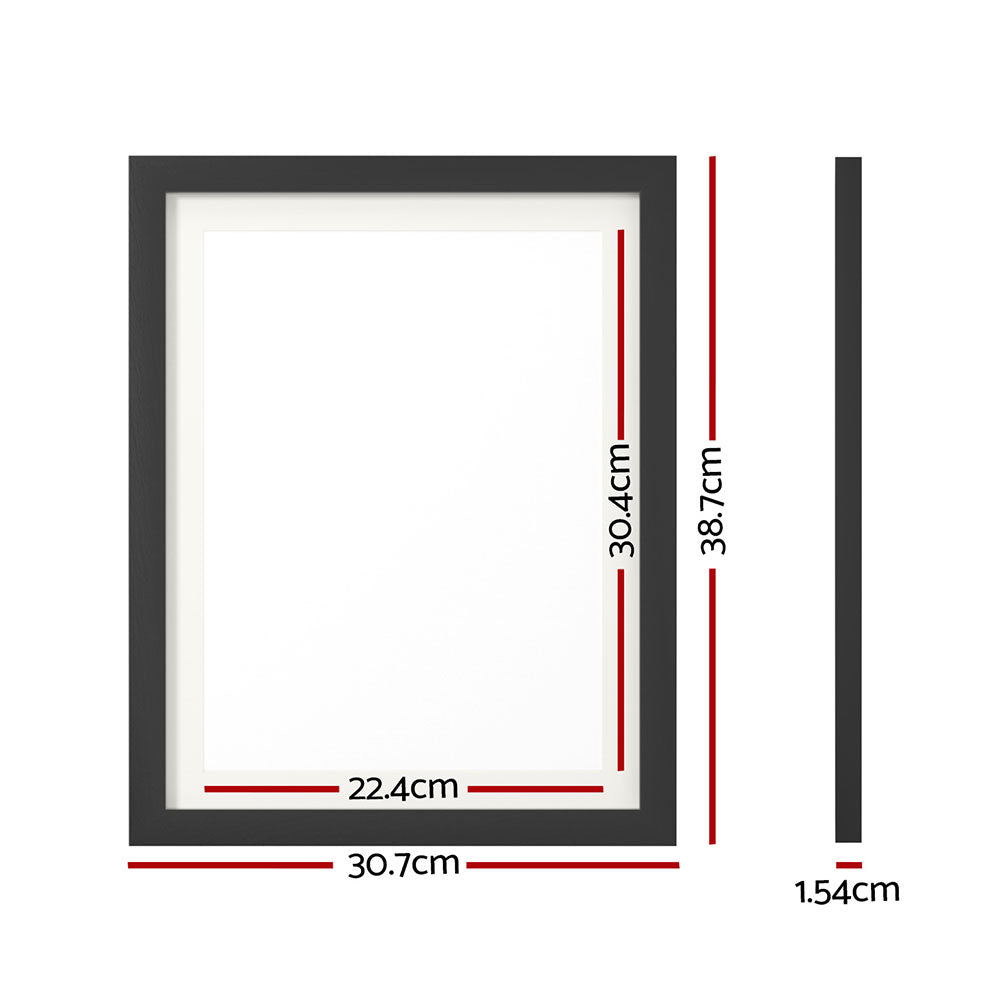 3-Piece Modern Wall Photo Frame Set, Black