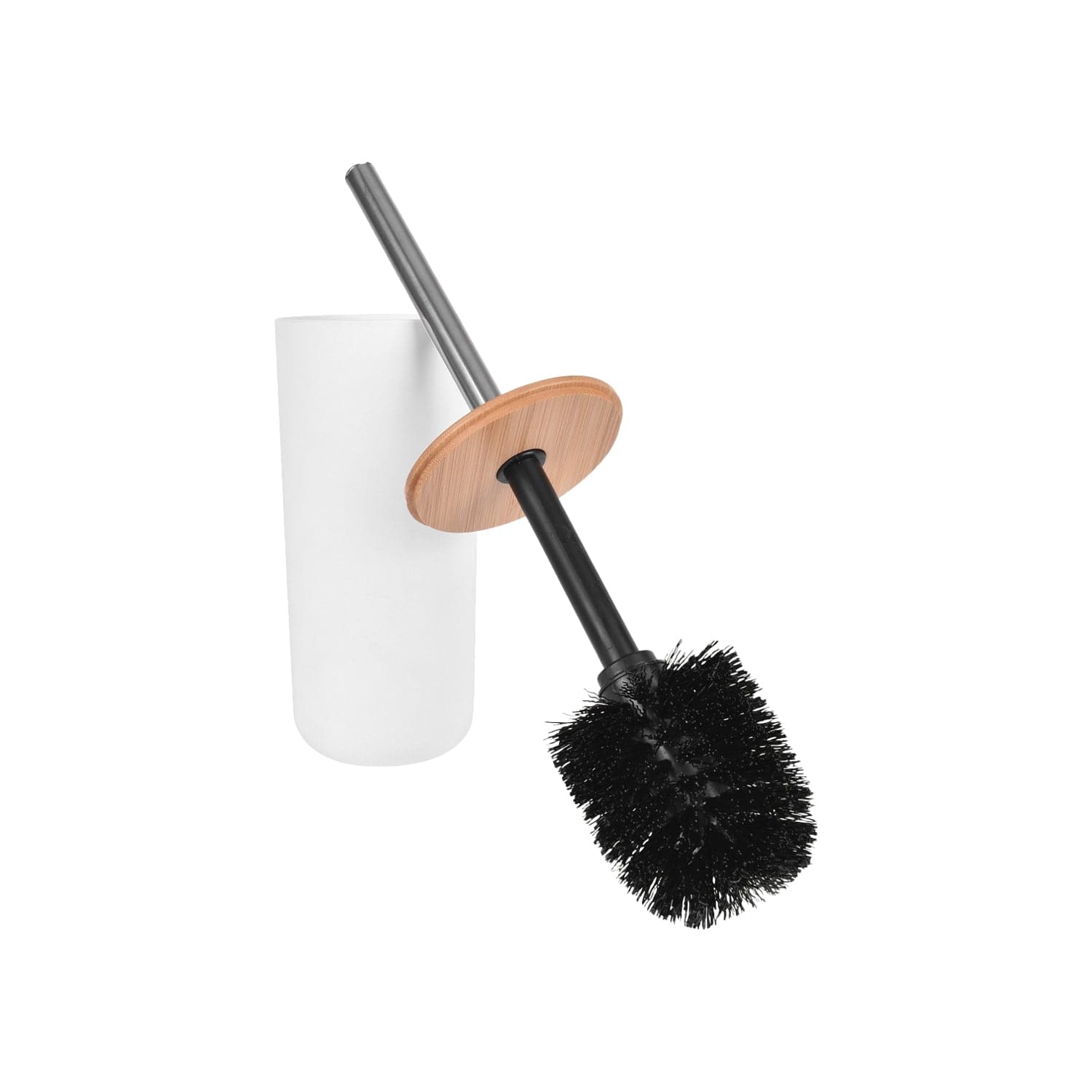 Eden Nest Bamboo-Lid Toilet Brush – Hygienic Bathroom Cleaning Tool
